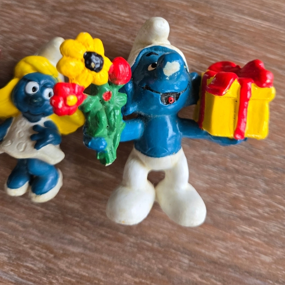 Smurfs Vintage Lot PVC Toy Figurine 1980 Schleich Peyo Clown Collect Nostalgia - Picture 8 of 11